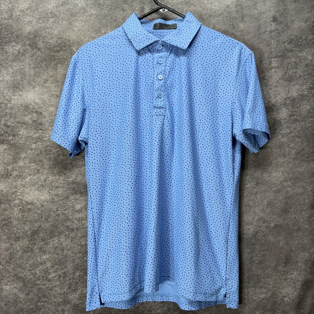 G/FORE Mens Polka Dot Performance Golf Polo Shirt Size S Light Blue Purple